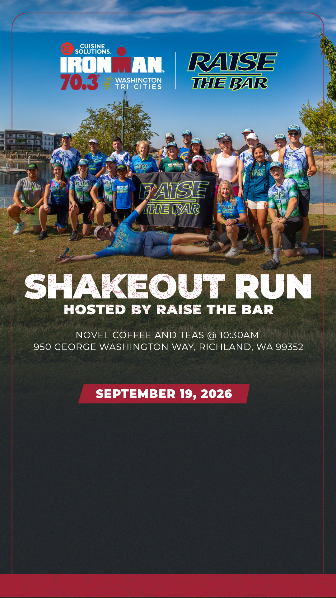IRONMAN 70.3 Washington Tri-Cities — Shakeout Run story graphic